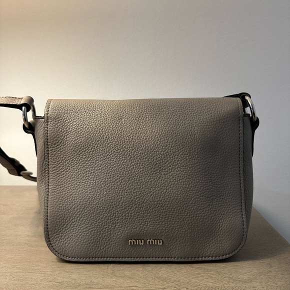 Miu Miu gray leather cross body messenger bag - Picture 3 of 6